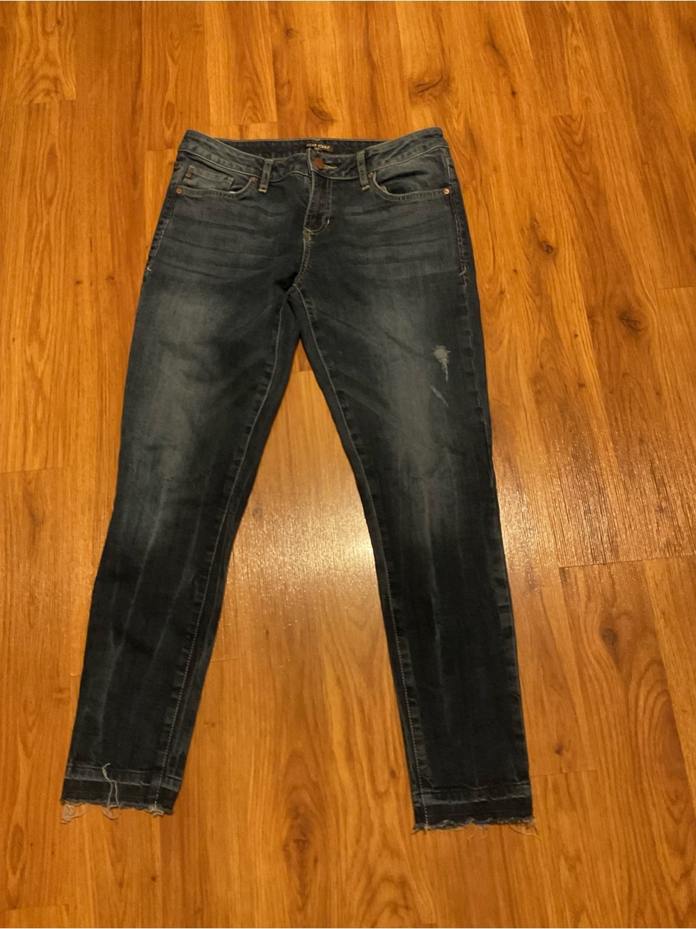 Dear John Jeans Womens Size 28 Distressed Raw Hem Cropped Denim Stretch Blue